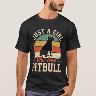 Just a Girl Who Loves Pitbull Vintage T-Shirt