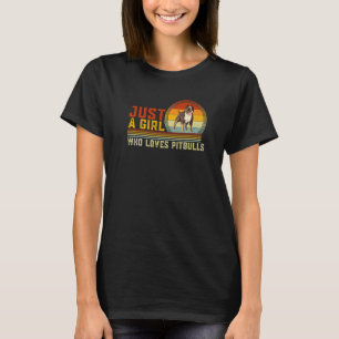 Just A Girl Who Loves Pitbulls Cute Dog Animal Gra T-Shirt