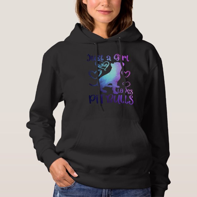 Just a Girl Who Loves Pitbulls Dog  Awesome Cute Hoodie (Front)