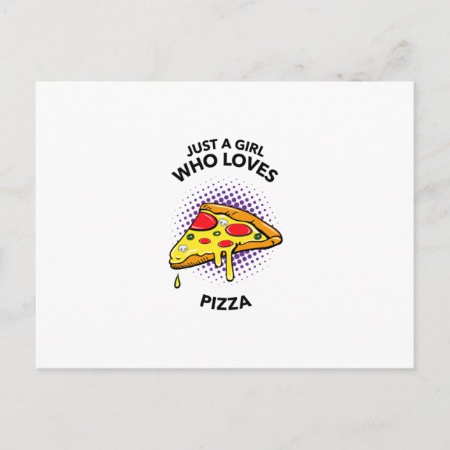 Just a girl who loves pizza funny Italian food Announcement Postcard (Front)