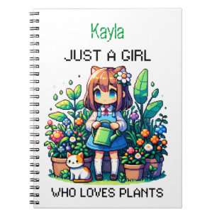 Just a Girl Who Loves Plants Personalised Notebook