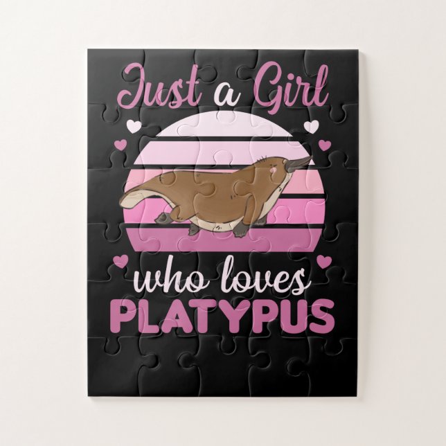 Just A Girl who Loves platypuses Sweet Animals Jigsaw Puzzle (Vertical)