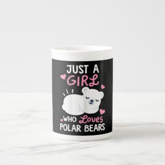 Just A Girl Who Loves Polar Bears Animal Lover Bone China Mug