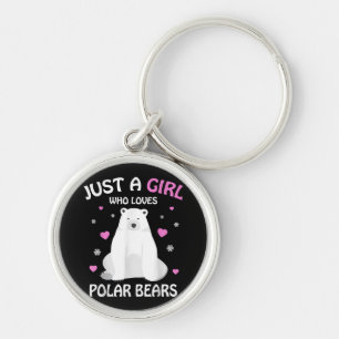 Just A Girl Who Loves Polar Bears Girls Polar Bear Key Ring