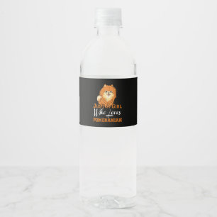 Just A Girl Who Loves Pomeranian Gift Water Bottle Label