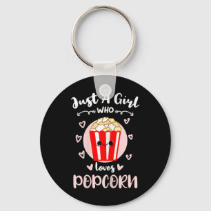 Just A Girl Who Loves Popcorn Key Ring