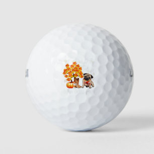 Just A Girl Who Loves Pug And Fall Thanksgiving Golf Balls