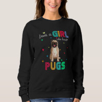 Just A Girl Who Loves Pugs Graphic Cute Pugs