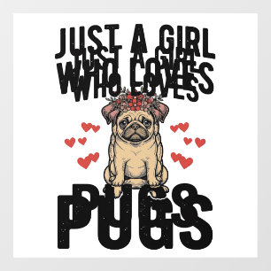 Just A Girl Who Loves Pugs Vintage Dog Shirt Desig