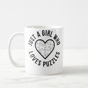 Just A Girl Who Loves Puzzles Jigsaw Puzzle Cute H Coffee Mug