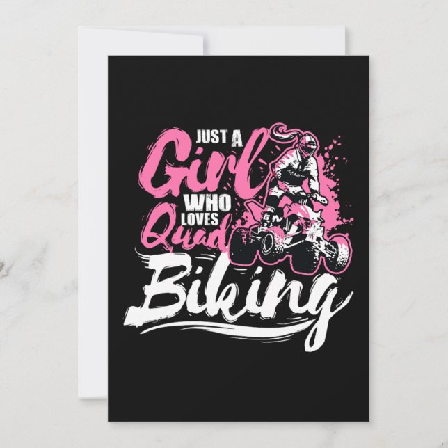 Just A Girl Who Loves Quad Biking Invitation (Front)