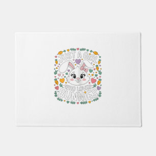 JUST A GIRL WHO LOVES RABBITS cute design Doormat