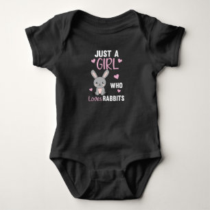Just A Girl Who Loves Rabbits Sweet Hare Baby Bodysuit