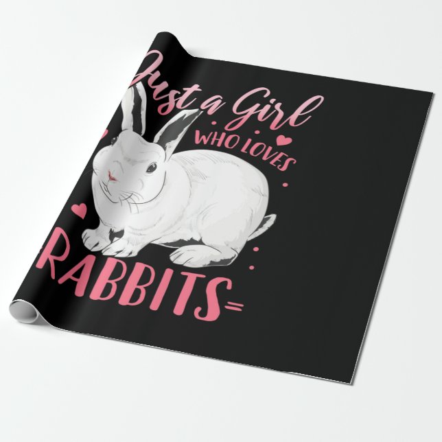Just A Girl Who Loves Rabbits Wrapping Paper (Unrolled)