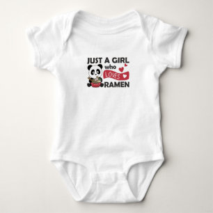 Just A Girl Who Loves Ramen Panda Kawaii Baby Bodysuit