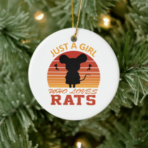 Just a Girl Who Loves Rats Ceramic Ornament