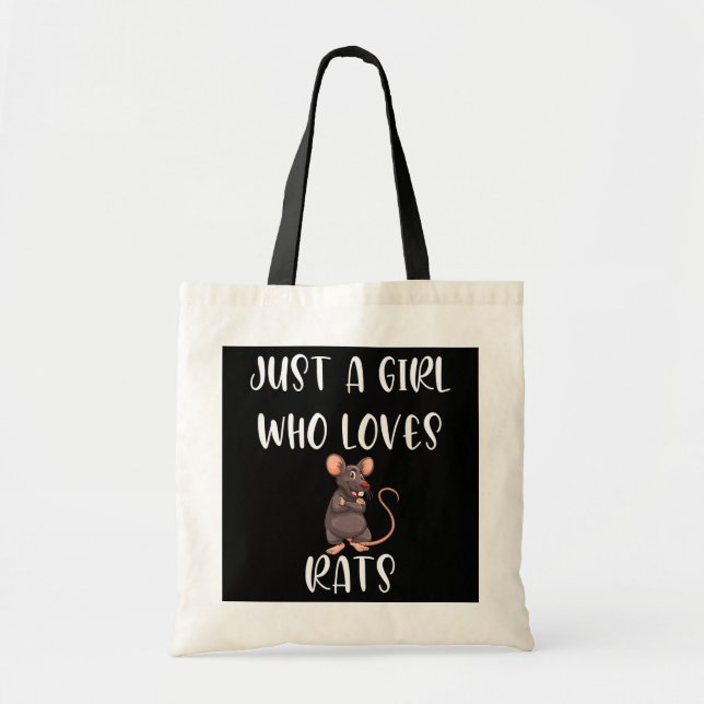 Just A Girl Who Loves Rats Cute Rat Lover  Tote Bag (Front)
