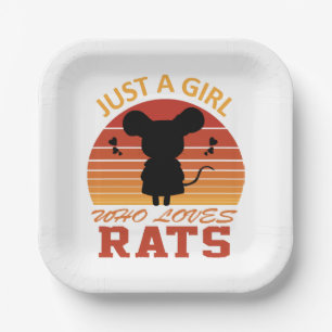 Just a Girl Who Loves Rats Paper Plate