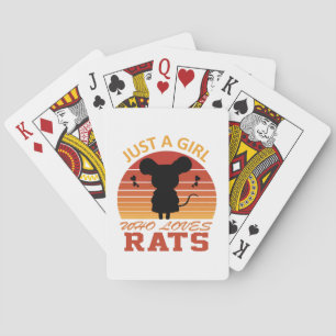 Just a Girl Who Loves Rats Playing Cards
