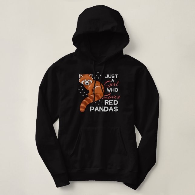 Just A Girl Who Loves Red Pandas Funny Red Panda Q Hoodie (Design Front)
