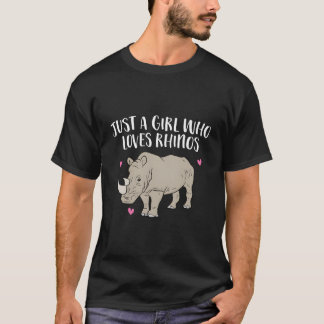 Just A Girl Who Loves Rhinos Cute Rhinoceros Lover T-Shirt