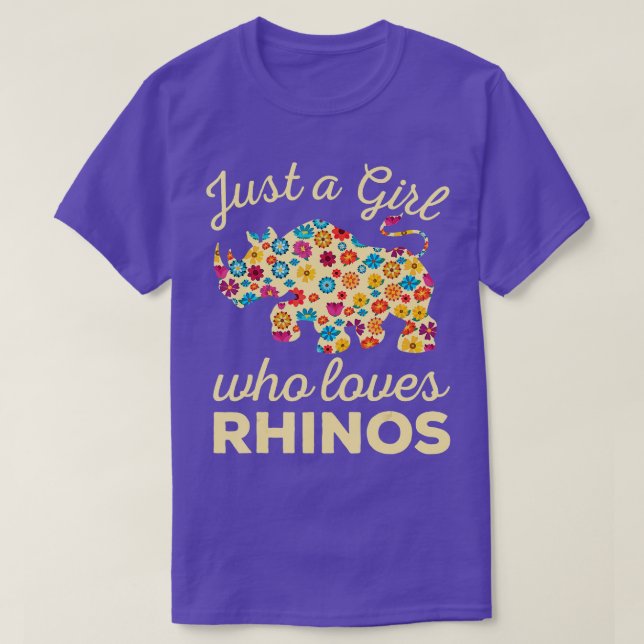 Just A Girl Who Loves Rhinos Rhinoceros Horn Safar T-Shirt (Design Front)