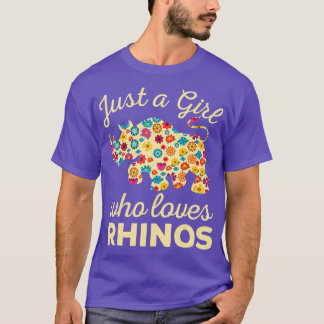 Just A Girl Who Loves Rhinos Rhinoceros Horn Safar T-Shirt