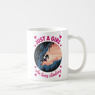 Just a Girl Who Loves Rock Climbing Artwork Coffee Mug
