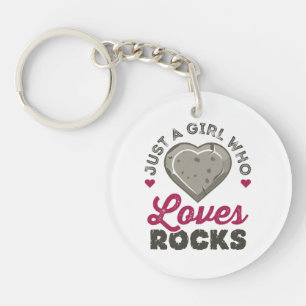 Just a Girl Who Loves Rocks Geology Geologist Key Ring