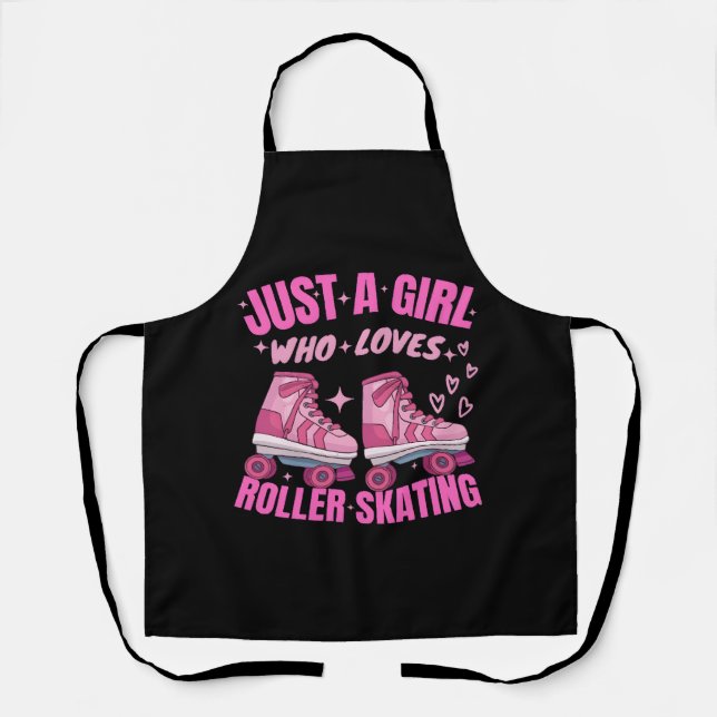 Just A Girl Who Loves Roller Skating Apron (Front)