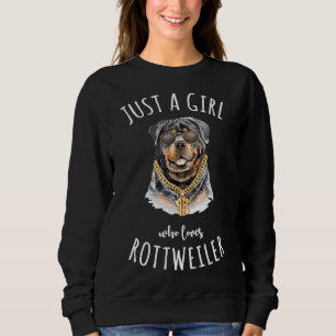 Just A Girl Who Loves Rottweiler Best Dog Lover 7 Sweatshirt