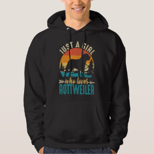 Just A Girl Who Loves Rottweiler Vintage Dog Love Hoodie