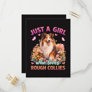 Just A Girl Who Loves Rough Collies Invitation Postcard