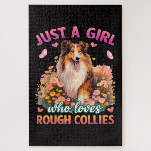 Just A Girl Who Loves Rough Collies Jigsaw Puzzle