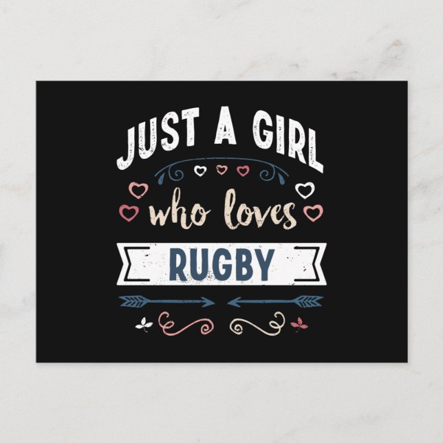 Just a Girl who loves Rugby Funny Gifts Postcard (Front)