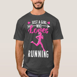Just A Girl Who Loves Running Girls Track Field T-Shirt