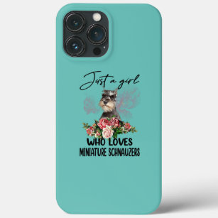 Just A Girl Who Loves Schnauzer Funny Schnauzer iPhone 13 Pro Max Case