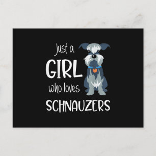 just a girl who loves schnauzers dog _ schnauzer announcement postcard