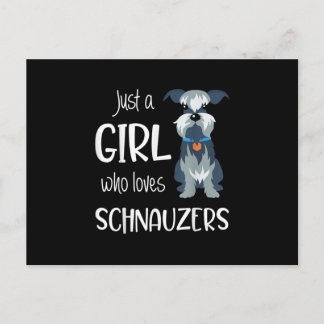 just a girl who loves schnauzers dog _ schnauzer announcement postcard