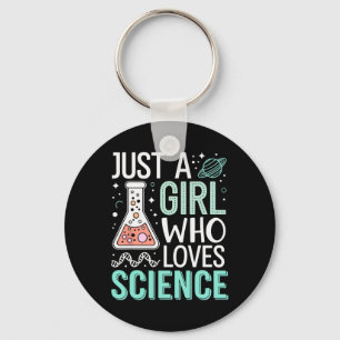 Just A Girl Who Loves Science Back To School Kids  Key Ring