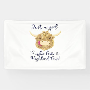 Just A Girl Who Loves Scottish Highland Cows Class Banner