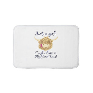Just A Girl Who Loves Scottish Highland Cows Class Bath Mat