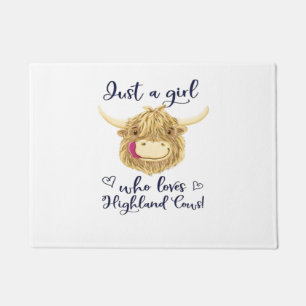 Just A Girl Who Loves Scottish Highland Cows Class Doormat