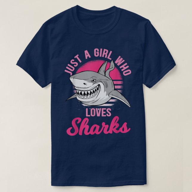 Just A Girl Who Loves Sharks 483  T-Shirt (Design Front)