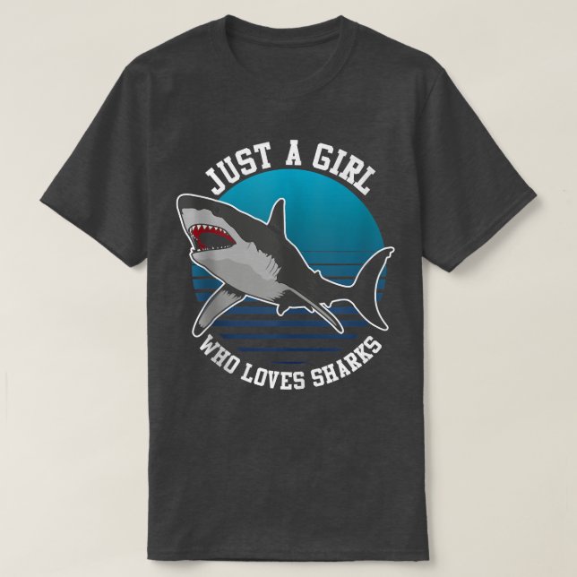 Just a Girl Who Loves Sharks  Funny Shark Lover Ta T-Shirt (Design Front)