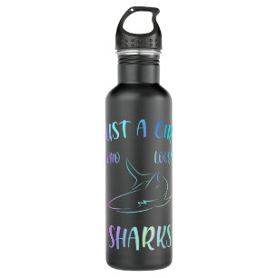 Just A Girl Who Loves Sharks Gift Shark Lover Gift 710 Ml Water Bottle