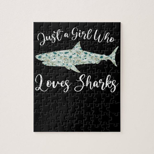 Just A Girl Who Loves Sharks - Gifts Ocean Shark Jigsaw Puzzle (Vertical)
