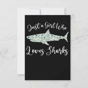 Just A Girl Who Loves Sharks - Gifts Ocean Shark Thank You Card