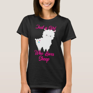Just a Girl Who Loves Sheep Cute Pink Lamb T-Shirt