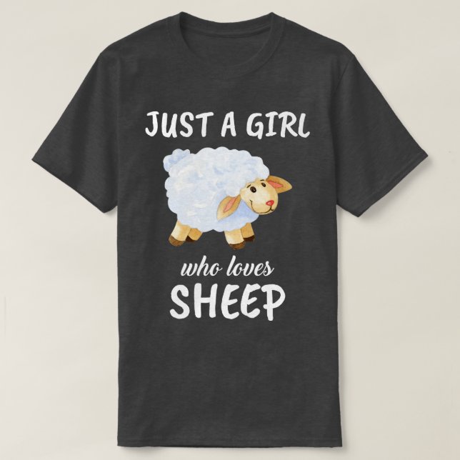 Just A Girl Who Loves Sheep T-Shirt (Design Front)